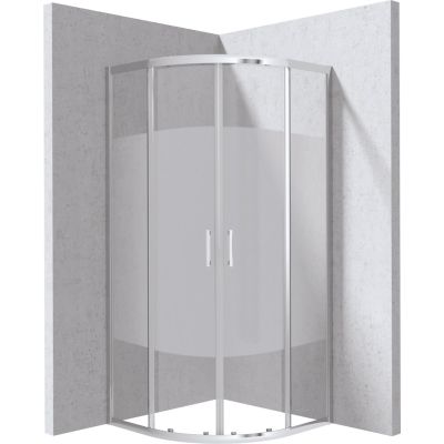 Halbrunde Duschkabine 90x90 cm - gestreiftes Muster