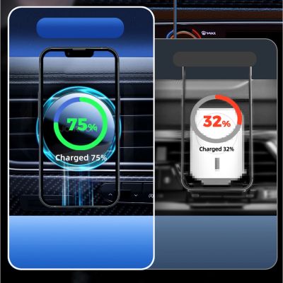 12. Joyroom Autotelefonhalter mit 15W Qi-Induktionsladegerät (MagSafe-kompatibel) für Lüftungsschlitze, Silber (JR-ZS291)