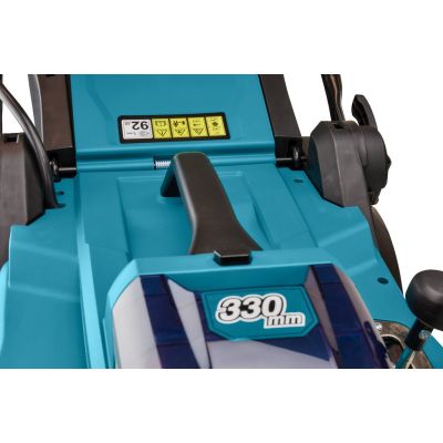 20. Makita DLM330RT Akku-Rasenmäher, Schiebemäher, Schwarz, Blau