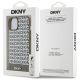 7. DKNY MagSafe-Hülle aus Leder mit bedrucktem Muster und Metalllogo für iPhone 15/14/13, Braun