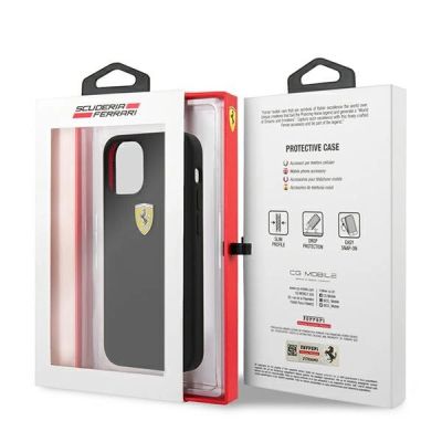 9. Ferrari FESIHCP12SBK iPhone 12 mini 5.4" schwarz/schwarz Hardcase On Track Silicone