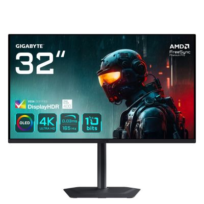 Gigabyte MO32U 80 cm (31,5 Zoll) 4K OLED Gaming-Monitor 16:9 HDMI/DP/USB-C 165 Hz 0,03 ms AMD FreeSync