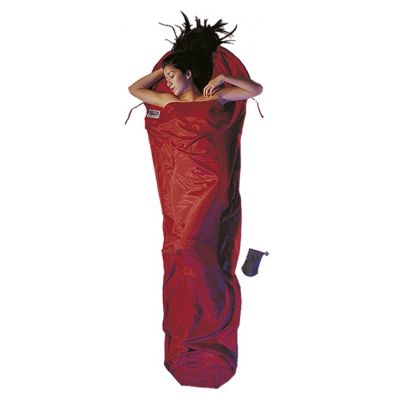 Cocoon SCM72 Schlafsack für Erwachsene, Mumienschlafsack, Baumwolle, Seide, Rot