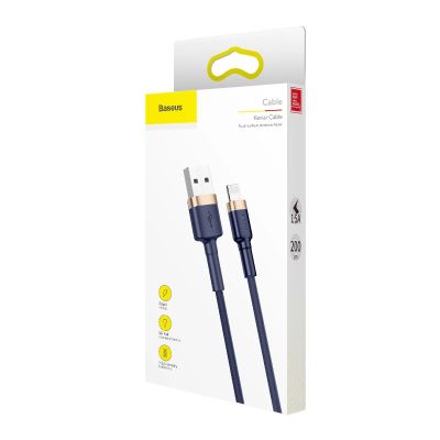 6. Baseus Cafule USB-A / Lightning 2.4A QC 3.0 Kabel 1 m - Blau-Gold
