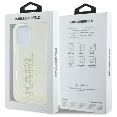 8. Karl Lagerfeld KLHCP16XHKLSTDCT iPhone 16 Pro Max 6,9" transparentes Hardcase IML Rhinestones Logo