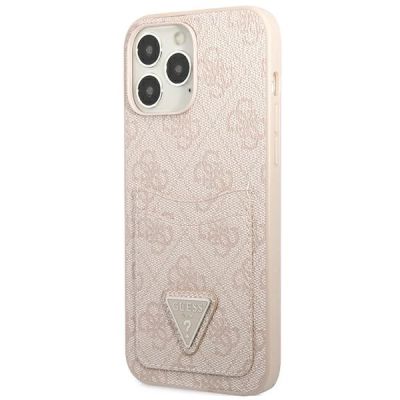 2. Guess 4G Triangle Logo Cardslot-Hülle für iPhone 13 Pro Max – Rosa