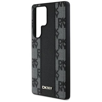 6. DKNY Lederhülle mit Karomuster und MagSafe-Funktion für Samsung Galaxy S25 Ultra, Schwarz