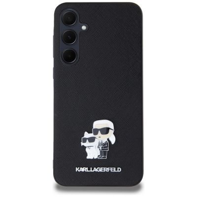 3. Karl Lagerfeld Saffiano Karl&Choupette Pin Hülle für Samsung Galaxy A35 – Schwarz