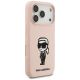 4. Karl Lagerfeld Silikonhülle mit Karl-Skizze und Logo (MagSafe) für iPhone 17 Pro Max – Pink