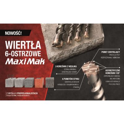 MAKITA SDS MAX BOHRER 18x 400x 540mm MAXI MAK 6-SCHNITT