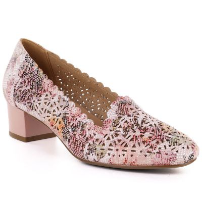 Potocki Damen-Pumps mit durchbrochenem Muster und hohem Absatz, mehrfarbig, Modell 26-12393