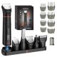 MAXGROOM JK-666 6-in-1 Trimmer für Bart, Haare, Körper, Nase und Ohren IPX6 - Schwarz