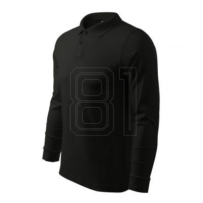 Malfini Single J. LS M MLI-21101 schwarzes Poloshirt