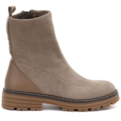 2. Damen-Stiefeletten aus beigem Wildleder M.Daszyński SA259-2