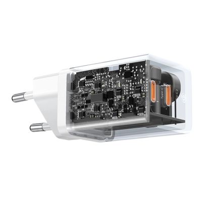 6. Baseus GaN5 Pro 40W 2xUSB-C Wandladegerät – Weiß