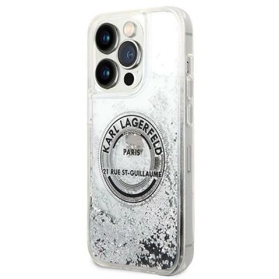 2. Karl Lagerfeld KLHCP14LLCRSGRS iPhone 14 Pro 6.1" Silber / Silber Hardcase Liquid Glitter RSG