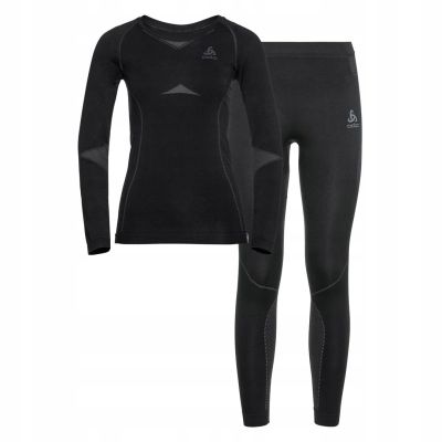 Thermounterwäsche - Odlo Set lang ACTIVE WARM SET Größe 164cm Schwarz