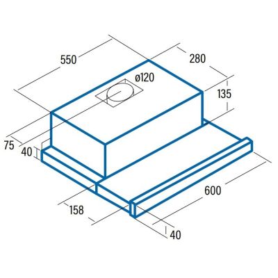 2. CATA Dunstabzugshaube TF 5260 X Teleskop, Energieeffizienzklasse D, Breite 60 cm, 325 m³/h, Schieberegler, LED, Edelstahl