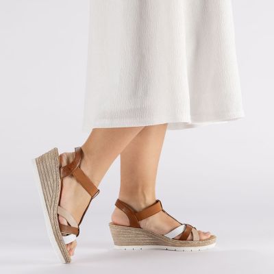 7. Rieker 61995-81 braune Damen-Keilsandalen