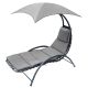 8. BERGAMO Sessel mit Sonnenschirm 200x125x180cm Grau
