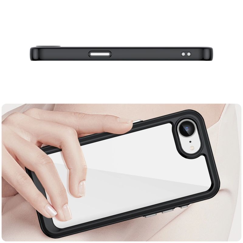 7. Schutzhülle „Outer Space“ für iPhone 16e/17e mit flexiblem Rahmen – Schwarz