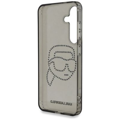 7. Karl Lagerfeld Strasssteine Karl Kopf Logo Samsung Galaxy S25 Hülle Schwarz