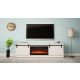 3. GRANERO TV-Schrank + Kamin 200x56,7x35 weiß/weiß glänzend