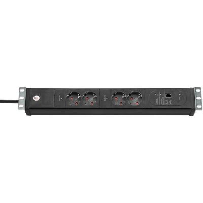 4. Brennenstuhl Premium-Web-Line V3 Steckdosenleiste – zur Montage im Serverschrank – Ethernet – Ausgänge: 4 – 48,3 cm (19 Zoll) – 3,0 m Kabel