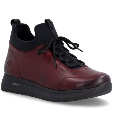 Gefütterte Damen-Ankle-Boots aus Leder, bordeauxrot, Remonte Rieker D2V06-35
