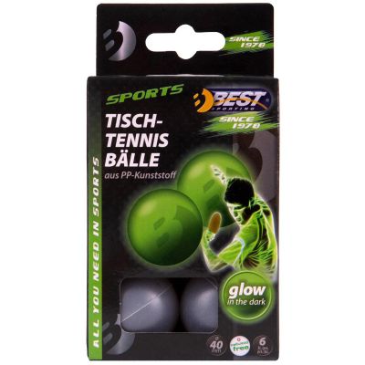 9. 6er-Packung leuchtende Tischtennisbälle, BEST SPORTING