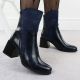 7. Damen-Lack-Stiefeletten mit Blockabsatz, blau M.Daszyński SA269-1