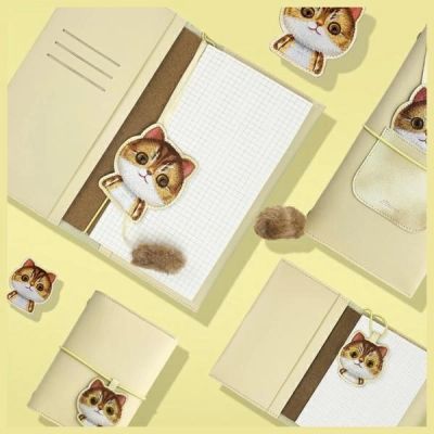 5. Nimmy Big Eyed Pet 2.0 Cat 2-in-1 Notizbuch + Stift-Set, Beige