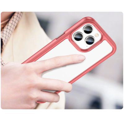 5. Outer Space Case iPhone 14 Pro Max Hardcover mit Gelrahmen rot