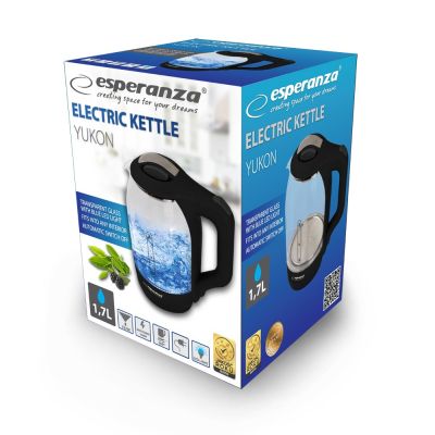 12. Esperanza YUKON EKK025K Wasserkocher (1500W 1,7l; transparent)