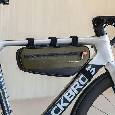 11. Rockbros 30120079001 Fahrradtasche für 1,7 l Rahmen – Grün und Schwarz