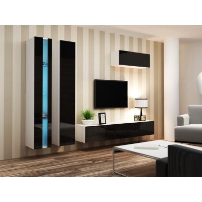 3. VIGO NEU 180/40/30 weiß/schwarz Hochglanzregal
