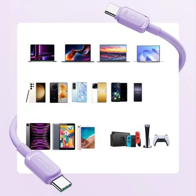 6. Joyroom Multi-Color Series A14 USB-C/USB-C-Kabel 100 W 1,2 m – Lila