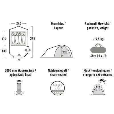 14. High Peak Kira 4.1 Zelt Grün 10374