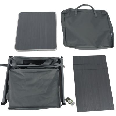 13. Faltbarer Reiseschrank mit 3 Ablagen 60x51x98cm ENERO CAMP