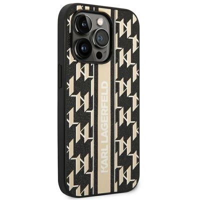 4. Karl Lagerfeld KLHCP14XPGKLSKW iPhone 14 Pro Max 6,7" Hardcase braun / braun Monogram Stripe