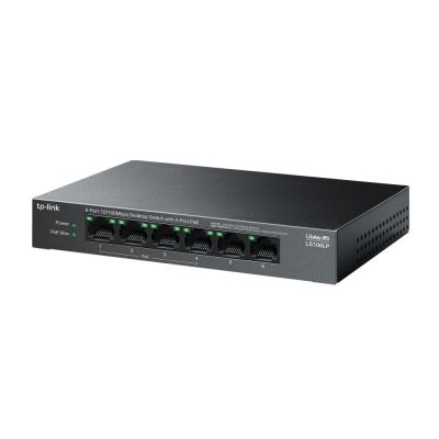 3. TP-Link LiteWave LS106LP Netzwerkkarte, unmanaged Fast Ethernet (10/100) mit PoE-Unterstützung, Schwarz