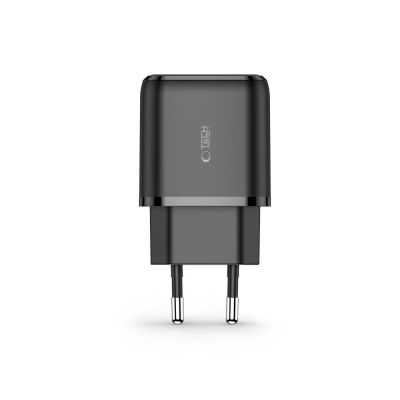 3. Tech-Protect C20W USB-C PD 20W / USB-A QC 3.0 Netzwerkladegerät – Schwarz