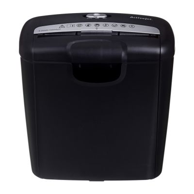 23. Activejet ASH-0601S Aktenvernichter, P-2, 10 l, 6 mm Streifen, 6 Blatt, schwarz.
