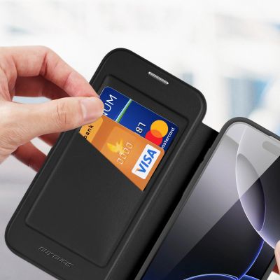 9. Dux Ducis Skin X Pro Hülle für iPhone 17 Pro Max mit Wallet, MagSafe kompatibel - Schwarz