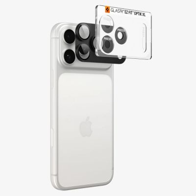 5. Spigen Optik Pro XL Glas.tR EZ Fit Displayschutzfolie aus gehärtetem Glas für iPhone 18 Pro – Dunkelgrau
