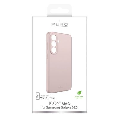 2. Puro ICON MAG ns Silikonhülle für Samsung Galaxy S26, kompatibel mit MagSafe – Pink