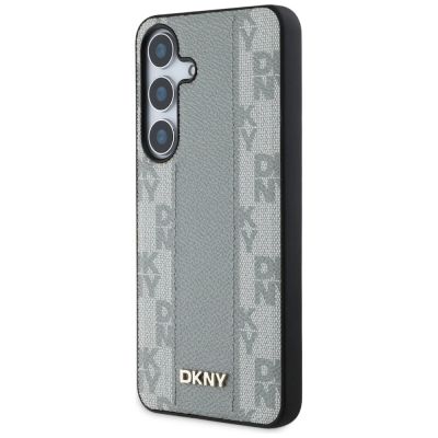 2. DKNY Leather Checkered Pattern MagSafe-Hülle für Samsung Galaxy S25 Taupe