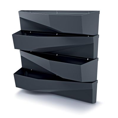 32. Vertikales Gartenblumenbeet, 4er-Set, Anthrazit