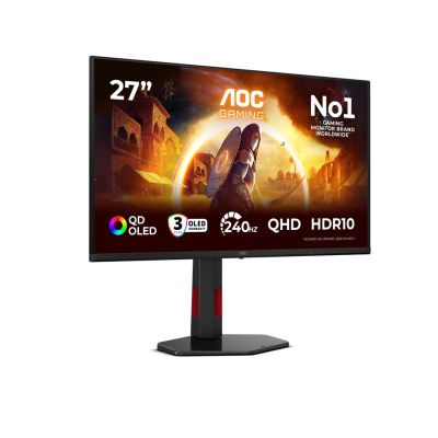 47. AOC G4 Q27G4ZDR Computermonitor 67,3 cm (26,5") 2560 x 1440 px Quad HD QD-OLED Schwarz, Rot