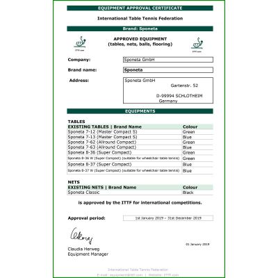 50. SPONET S7-13i MASTER COMPACT TISCHTENNISTISCH